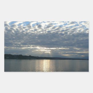 Pegatina Rectangular Atardecer en el paisaje marino canadiense de Colum