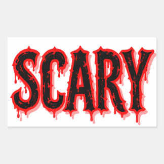 Pegatina Rectangular Aterrador – Rojo y negro goteando sangre de terror