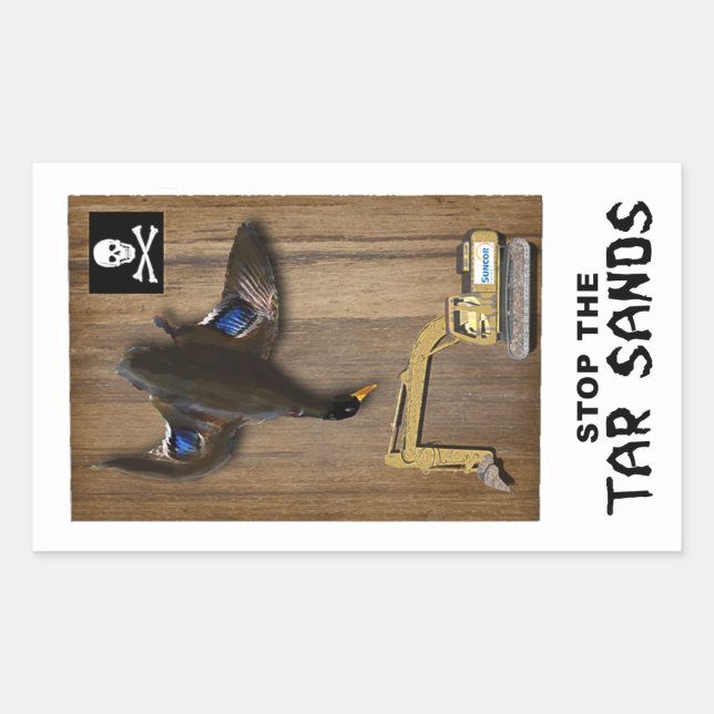 Pegatina Rectangular Athabasca Tar Sands Duck Mount (Anverso)
