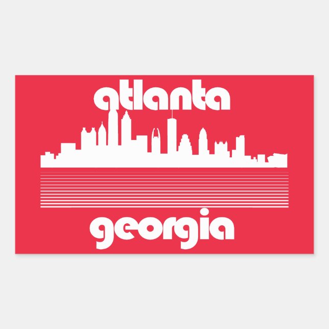 Pegatina Rectangular Atlanta Georgia (Anverso)