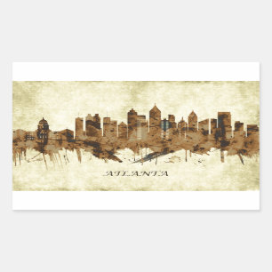 Pegatina Rectangular Atlanta Georgia Cityscape