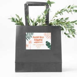 Pegatina Rectangular atracar a los navidades de palmeras tropicales mod