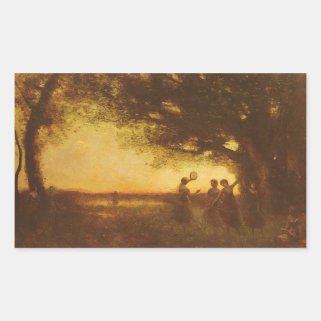 Pegatina Rectangular Atractivos de la noche (Anverso)