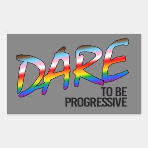 Pegatina Rectangular ATREVERSE a ser una camiseta progresista