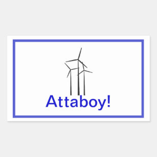 Pegatina Rectangular Atta Boy Wind Turbine