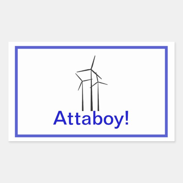 Pegatina Rectangular Atta Boy Wind Turbine (Anverso)