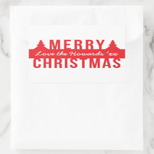 Pegatina Rectangular Audaces Árboles caídos de Navidad