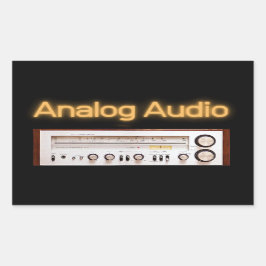 Pegatina Rectangular Audio analógico antiguo HI FI