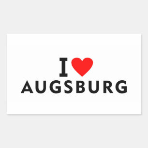 Pegatina Rectangular Augsburgo Alemania ciudad del amor corazón como vi