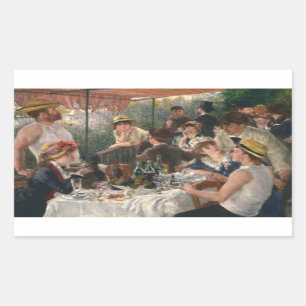Pegatina Rectangular Auguste Renoir - Almuerzo del Fiesta del barco