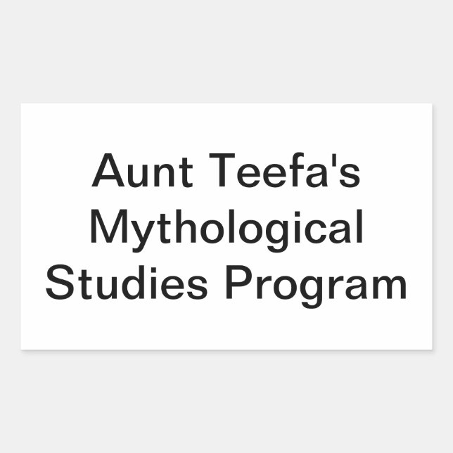 Pegatina Rectangular Aunt Teefa's Myth Studies Hankamer Artjunkhaus Fun (Anverso)