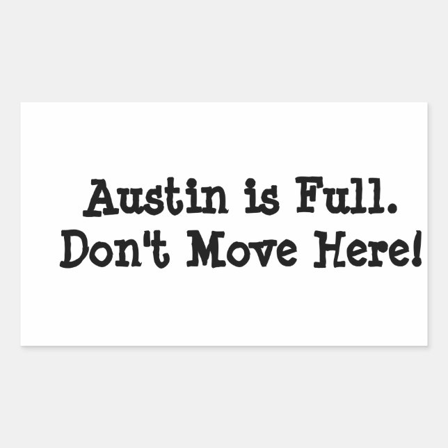 Pegatina Rectangular Austin está lleno. (Anverso)
