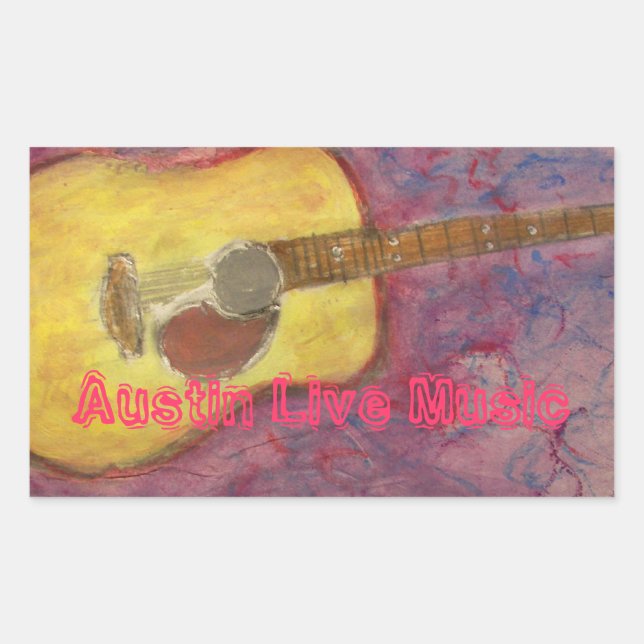 Pegatina Rectangular Austin Live Music (Anverso)