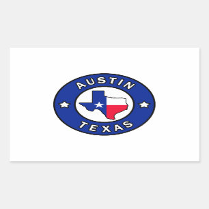 Pegatina Rectangular Austin Texas