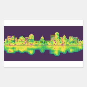Pegatina Rectangular Austin Texas Skyline