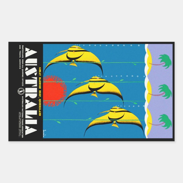 Pegatina Rectangular Australia (Anverso)