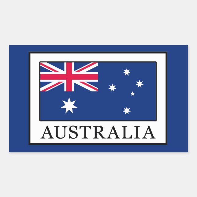Pegatina Rectangular Australia (Anverso)