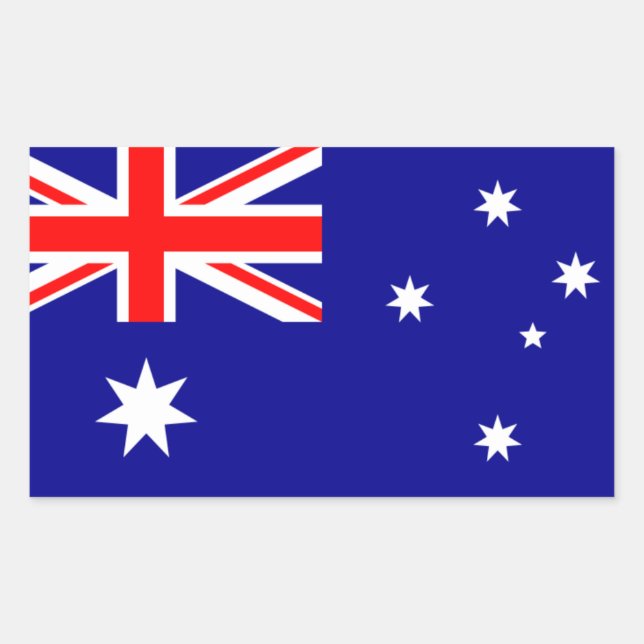Pegatina Rectangular AUSTRALIA: bandera de Australia (Anverso)