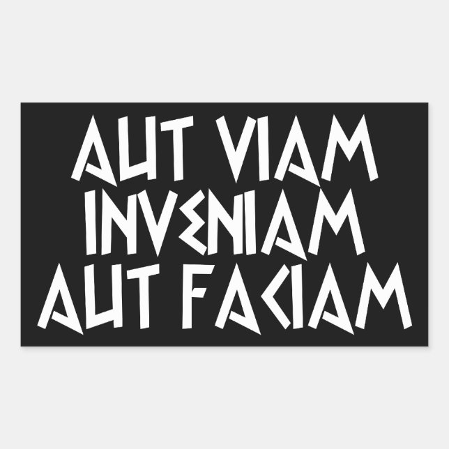 Pegatina Rectangular aut aut viam inveniam faciam (Anverso)