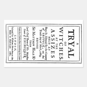 Pegatina Rectangular Auténtico Poster de juicios de brujas