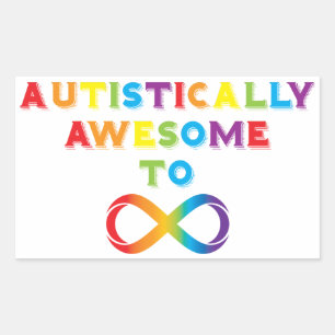 Pegatina Rectangular Autisticamente Asombroso A Infinito