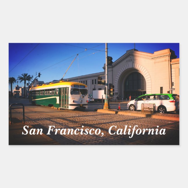 Pegatina Rectangular Auto callejero, muelle 1 Pegatinas (Anverso)