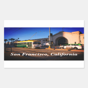 Pegatina Rectangular Auto callejero, muelle 1 Pegatinas