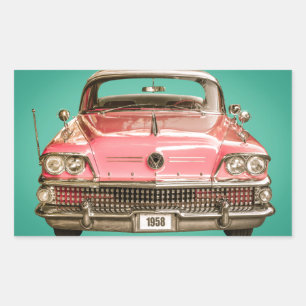 Pegatina Rectangular Auto clásico Buick del siglo 1958