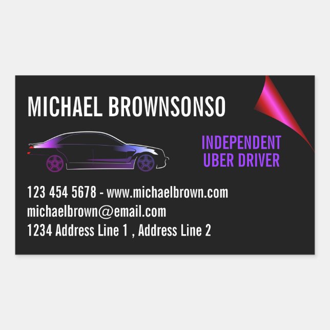 Pegatina Rectangular Auto independiente del controlador (Anverso)