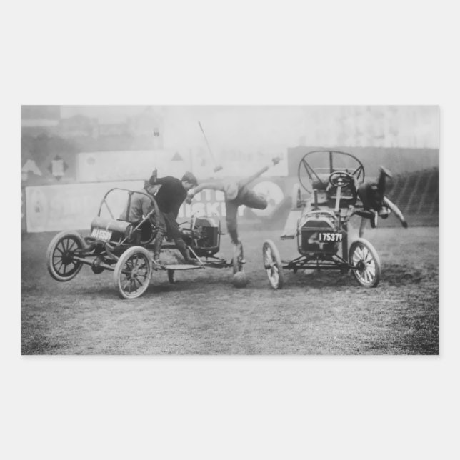 Pegatina Rectangular "Auto Polo" Deportivo de Automóviles Antiguos (Anverso)