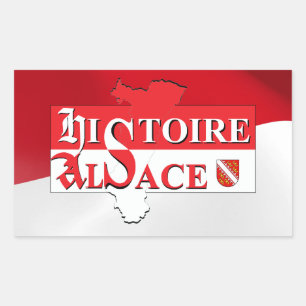 Pegatina Rectangular Autoadhesivo Historia Alsacia - Elsàss Gschicht
