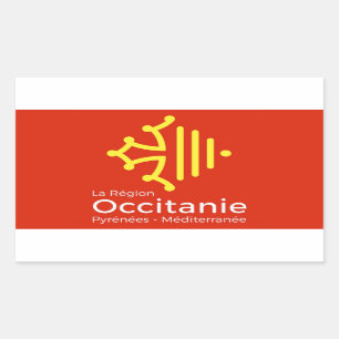 Pegatina Rectangular autoadhesivo “región Occitanie” Francia