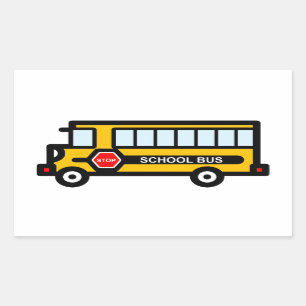 Pegatina Rectangular Autobús escolar