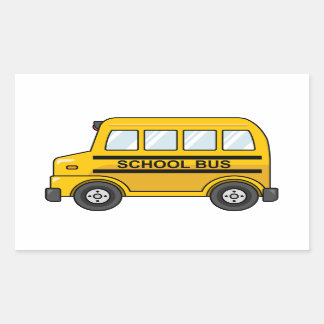 Pegatina Rectangular Autobús escolar amarillo y negro personalizado