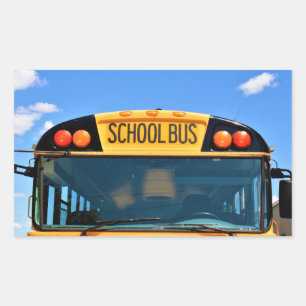 Pegatina Rectangular Autobús escolar con luces ámbar y rojas