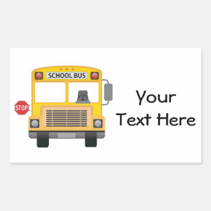Pegatina Rectangular Autobús escolar de personalizable