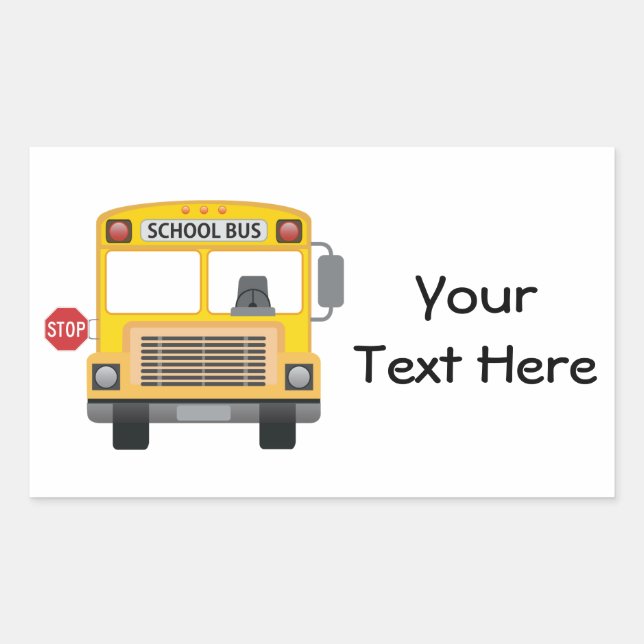 Pegatina Rectangular Autobús escolar de personalizable (Anverso)