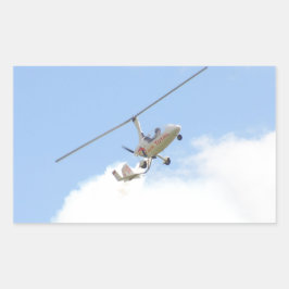 Pegatina Rectangular Autogiro en vuelo