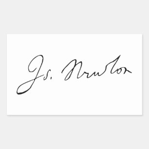 Pegatina Rectangular Autografo de firma Sir Isaac Newton