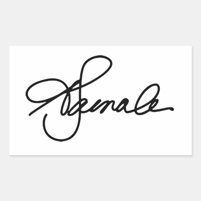 Pegatina Rectangular Autografo Kamala Harris 2020 (Anverso)