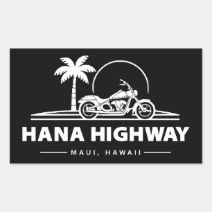 Pegatina Rectangular Autopista Hana Maui Hawaii