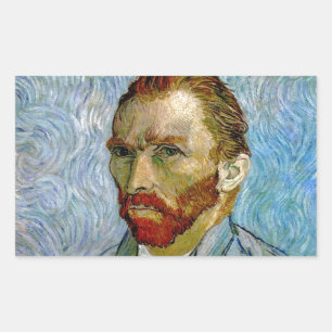 Pegatina Rectangular Autoretrato Van Gogh