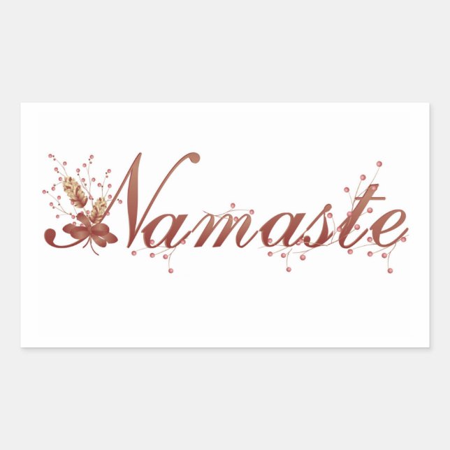 Pegatina Rectangular Autumn Namaste Yoga (Anverso)