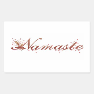 Pegatina Rectangular Autumn Namaste Yoga