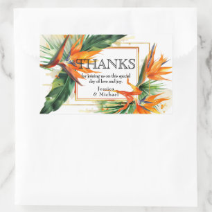 Pegatina Rectangular Aves del paraíso