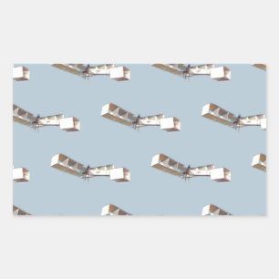 Pegatina Rectangular Avión Santos-Dumont 14-Bis