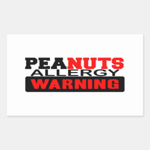 Pegatina Rectangular Aviso de alergia a cacahuetes
