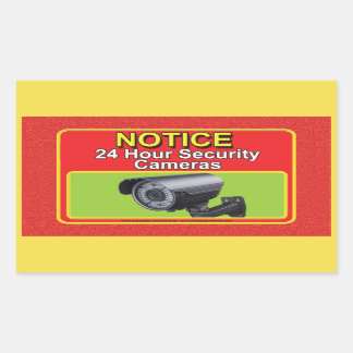 Pegatina Rectangular Aviso de cámara de seguridad