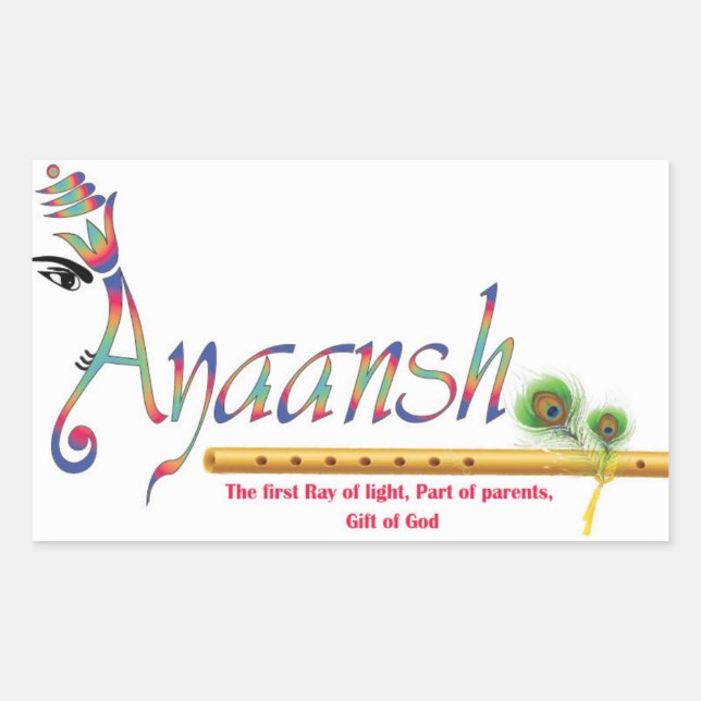 Pegatina Rectangular ayaansh (Anverso)