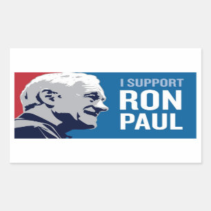 Pegatina Rectangular Ayuda Ron Paul